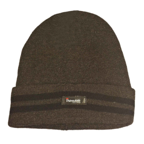Sock Stack Mens 3M Thinsulate Fleece Knitted Beanie Hat Stripe Thermal Insulation