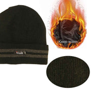Sock Stack Mens 3M Thinsulate Fleece Knitted Beanie Hat Stripe Thermal Insulation