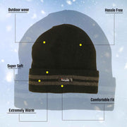 Sock Stack Mens 3M Thinsulate Fleece Knitted Beanie Hat Stripe Thermal Insulation