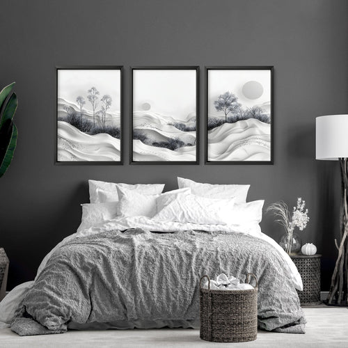Mens Bedroom Art | Set of 3 Wall Art Prints