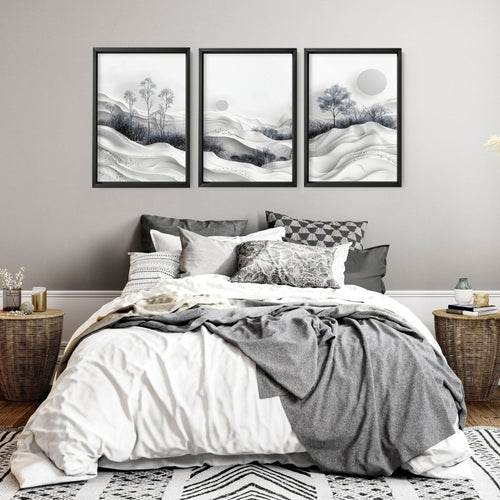 Mens Bedroom Art | Set of 3 Wall Art Prints