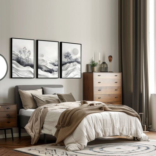 Mens Bedroom Art | Set of 3 Wall Art Prints