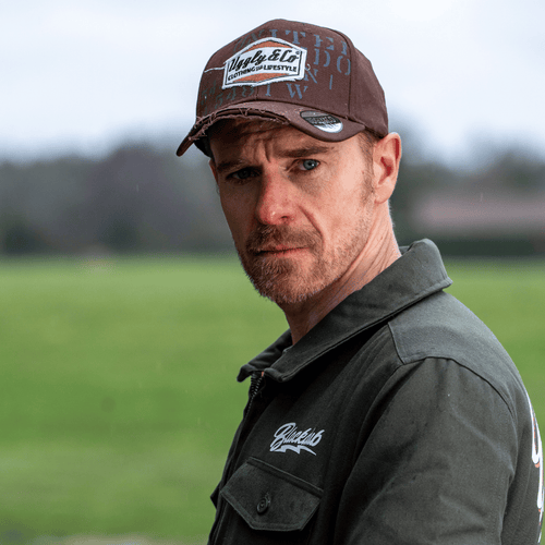 Brown 'Aviation' Diamond Trucker Hat