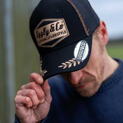 Black & Gold 'Podium' Diamond Trucker Hat