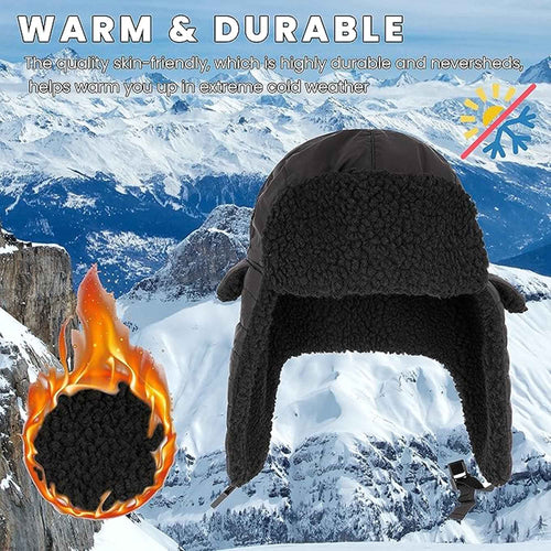 Heatwave Thermalwear Mens Ribbed Waterproof Trapper Hat With 3M Thinsulate Fleece Lining