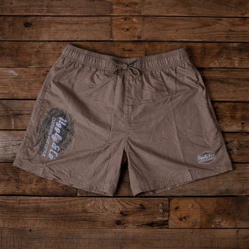 Beige Diamond Swim Shorts