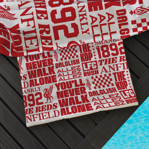 Liverpool - Word Montage - Sunbed Towel