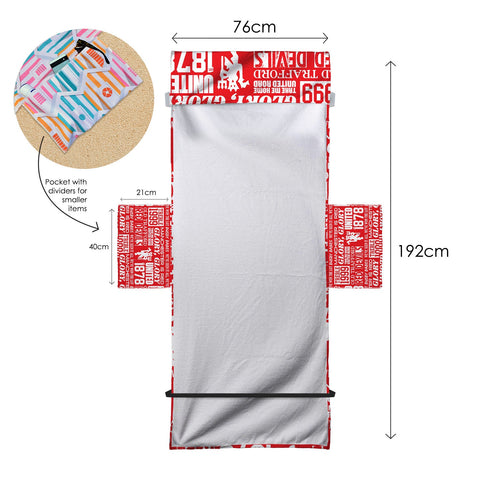 Manchester Red - Word Montage - Sunbed Towel