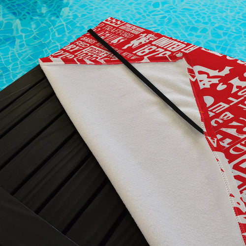 Manchester Red - Word Montage - Sunbed Towel