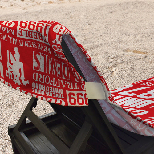 Manchester Red - Word Montage - Sunbed Towel