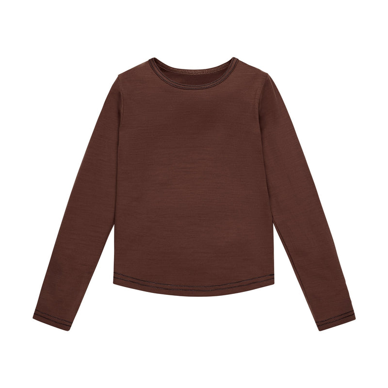Merino Long Sleeve, Chocolate Brown