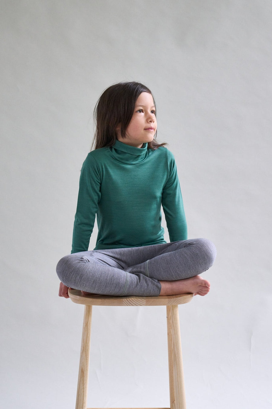 Merino Polo Neck, Emerald Green