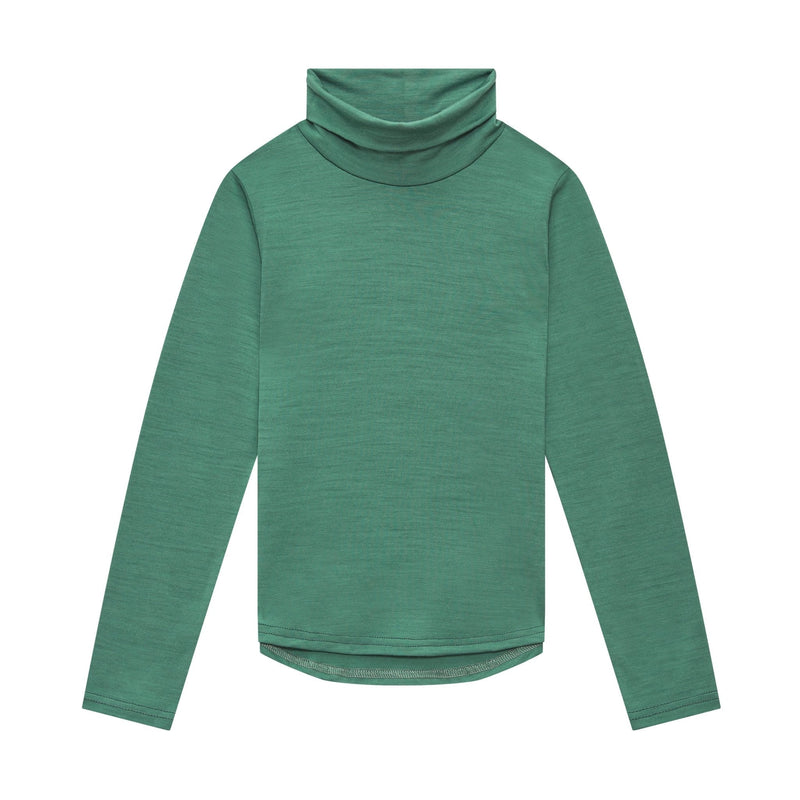 Merino Polo Neck, Emerald Green