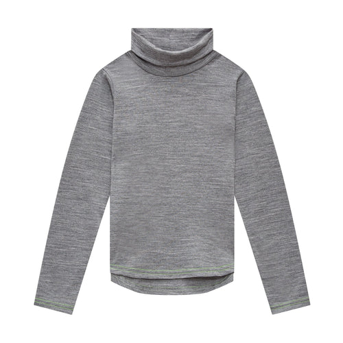 Merino Polo Neck, Grey Marle