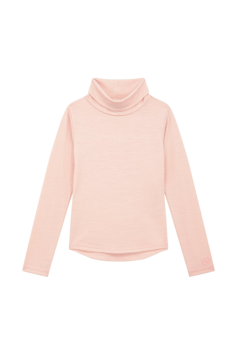 Merino Polo Neck, Pink Peach Blossom