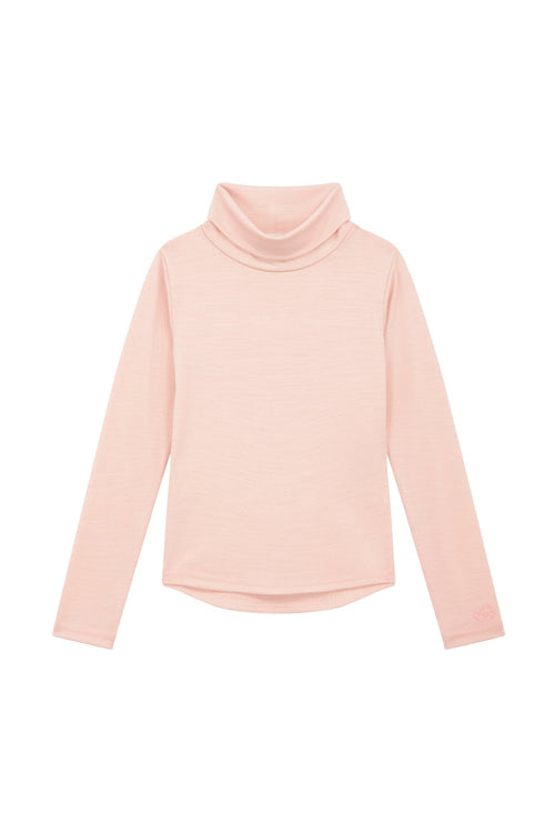 Merino Polo Neck, Pink Peach Blossom