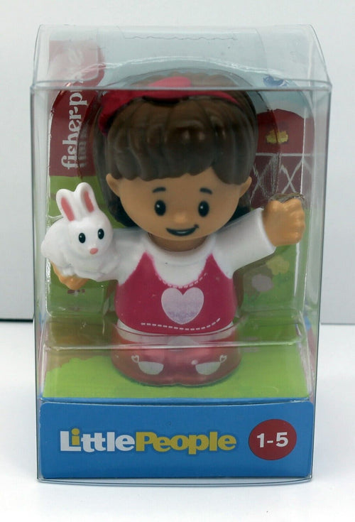 fisher price  Little People Figure Mia With Bunny Plastic Toy 2.5" Pretend Play GWV19
