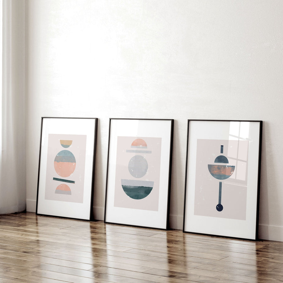 Abstract art for wall | set of 3 framed wall art