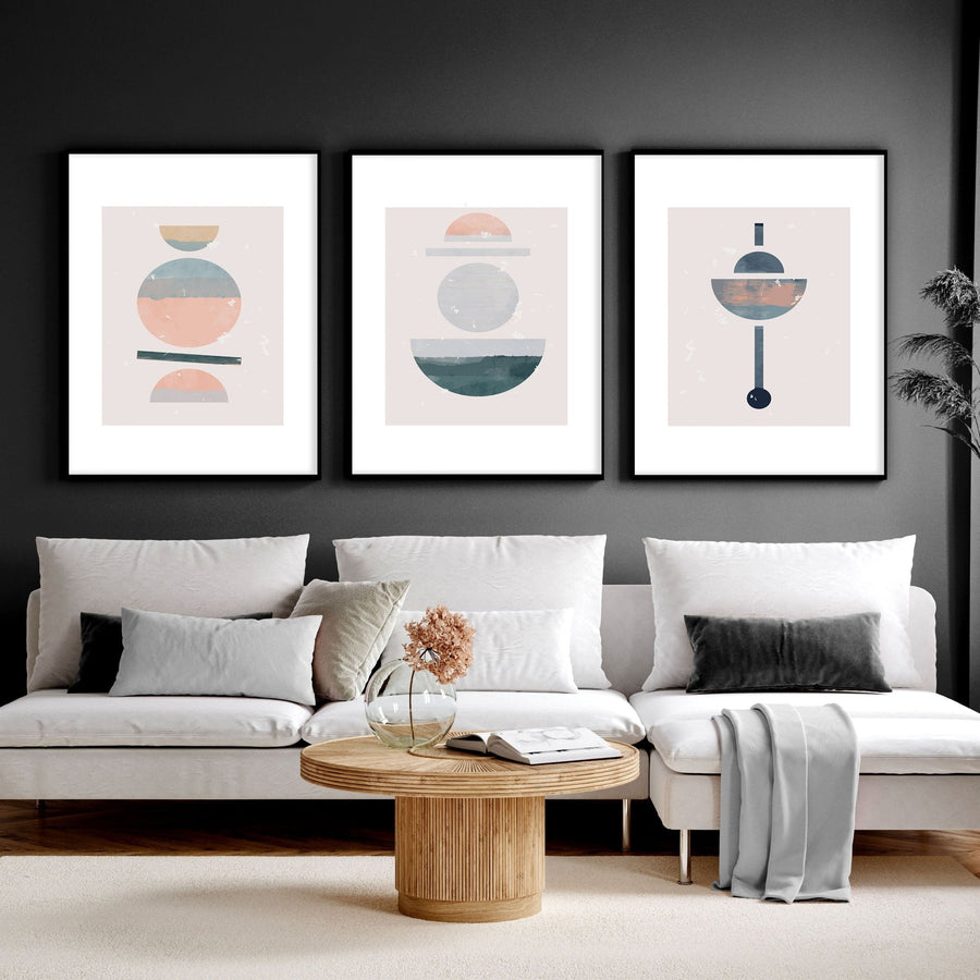 Abstract art for wall | set of 3 framed wall art