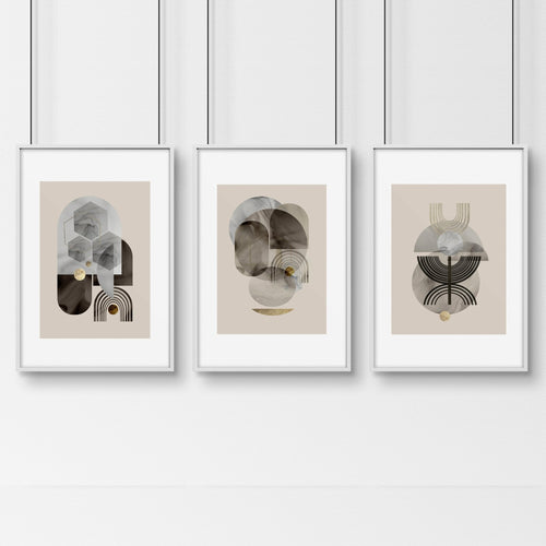 Mid century wall art | set of 3 Bedroom wall art