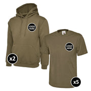 Uneek Hoodie & T-Shirts Bundle Inc Logo - 7 Items