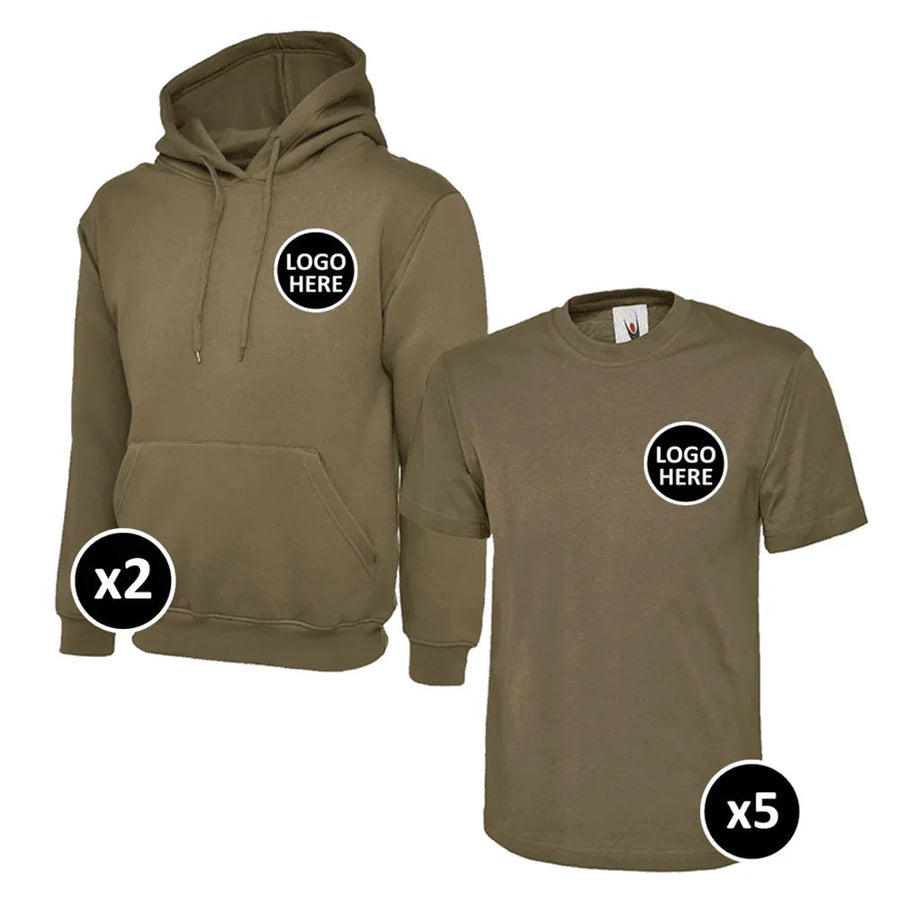 Uneek Hoodie & T-Shirts Bundle Inc Logo - 7 Items