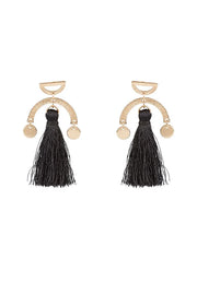 Millie Tassel And Brushed Gold Drop Earrings