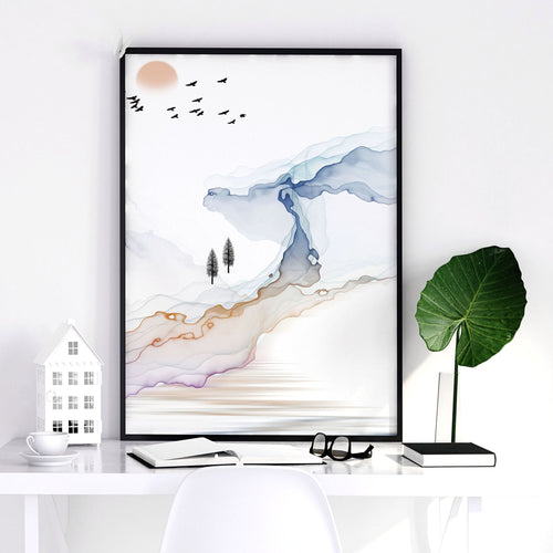 Minimal wall art | set of 3 Japanese wall art
