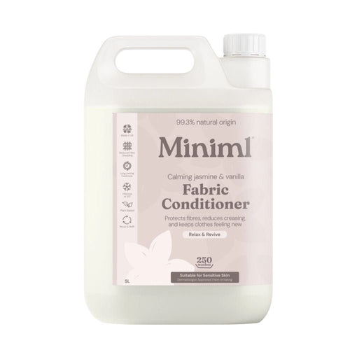 Miniml Calming Jasmine + Vanilla Fabric Conditioner 5L Refill | Soft, Long-Lasting Freshness