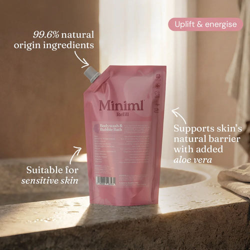 Miniml Pink Grapefruit + Aloe Vera Bodywash & Bubble Bath 1L Refill