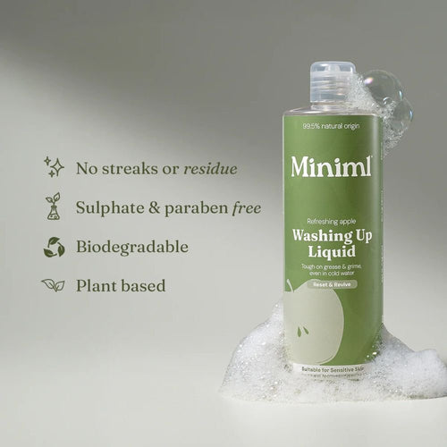 Miniml Refreshing Apple Washing Up Liquid 400ml Plant-Based Dish Soap