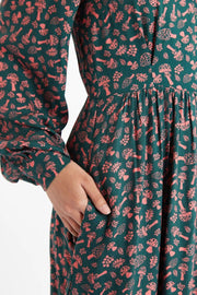 Louche Minna Mushroom Magic Print V Neck Midi Dress