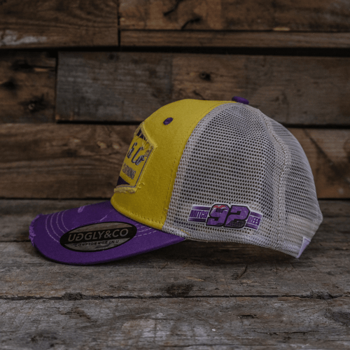 Yellow & Purple Diamond Trucker Hat