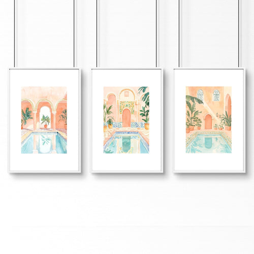 Modern Artwork Paintings | Set of 3 Beach Decor Wall art Prints