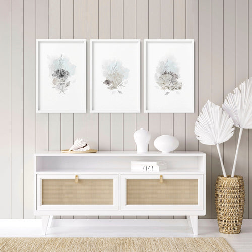 Modern beach house decor | Set of 3 wall art prints