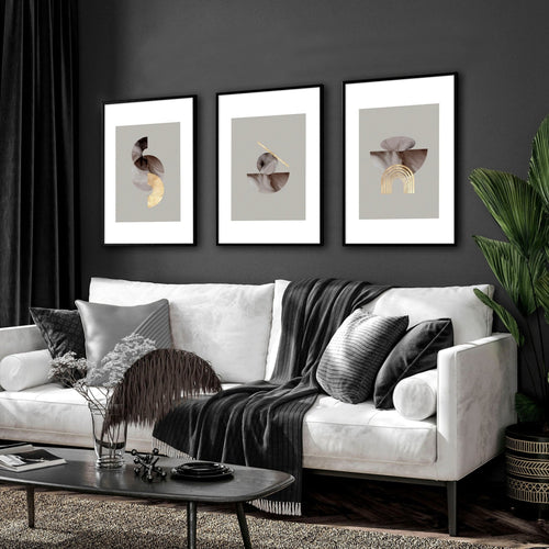 Modern Wall Art for Living Room – Set of 3 Prints