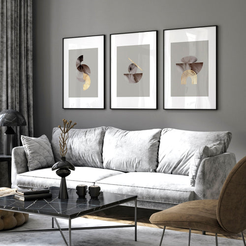 Modern Wall Art for Living Room – Set of 3 Prints