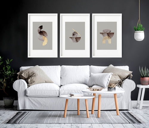 Modern Wall Art for Living Room – Set of 3 Prints