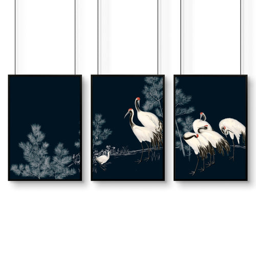 Modern Wall Art Large | Set of 3 Asian Inspired Wall art Prints