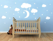 Clouds Moon and Stars Wall Stickers