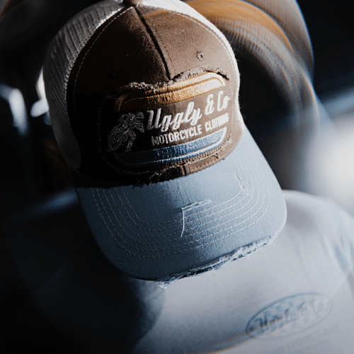 Dusty Blue Flat Track Trucker Hat