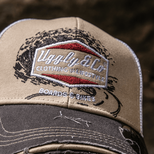 Beige Surf Diamond Trucker Hat