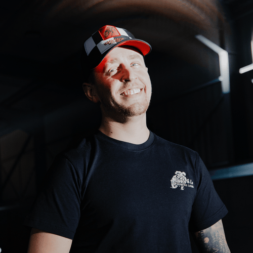 Chequered Flat Track Trucker Hat