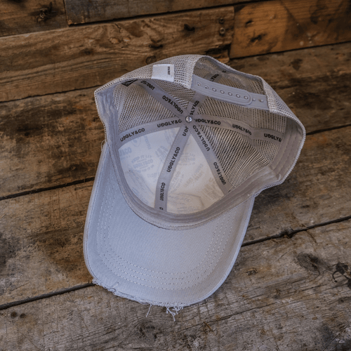 Silver & Grey Diamond Trucker Hat