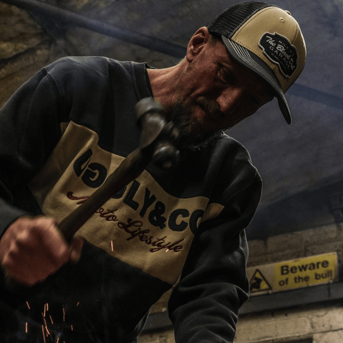 Green & Beige Black Dub Garage Trucker Hat