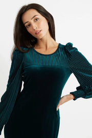 Louche Mouna Velvet Stripe Midi Dress