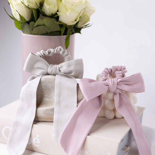 Multi-Use Satin Bow Scrunchie – Organic Cotton 3-in-1