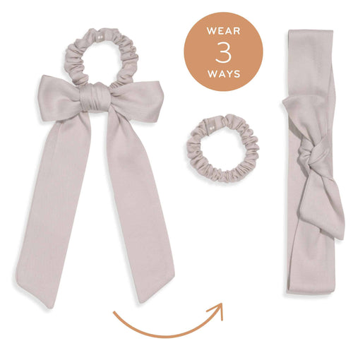 Multi-Use Satin Bow Scrunchie – Organic Cotton 3-in-1