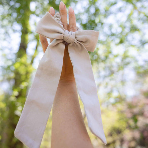 Multi-Use Satin Bow Scrunchie – Organic Cotton 3-in-1