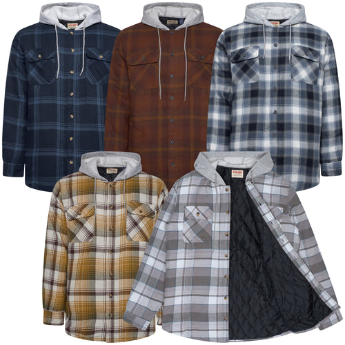 Wrangler Padded Hooded Shirt Jacket